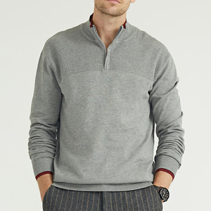 Frühling und Herbst dünne gestrickte solide einfache vielseitige Herren Pullover Pullover