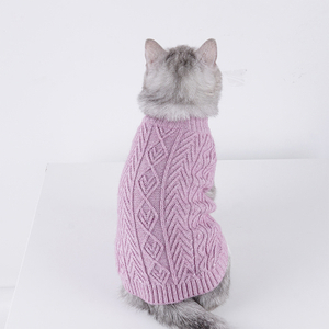 Benutzerdefinierte benutzerdefinierte Katze Winterkleidung Solid Cable Puppier Kitty gestrickte Pullover