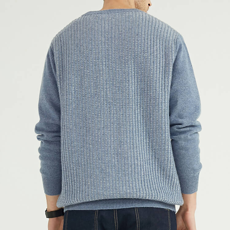 Benutzerdefinierte Herren-Kaschmir-Wollmischung karierter gestrickter Pullover mit Rundhalsausschnitt