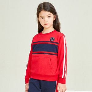 Klassisches Sweatshirt mit roten Schwarz-Weiß-Streifen für Mädchen 