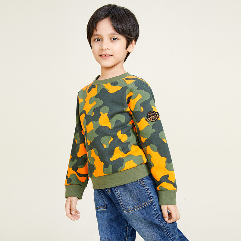 Strickpullover mit Rundhalsausschnitt für Jungen, einfacher, mehrfarbiger, individueller Pullover